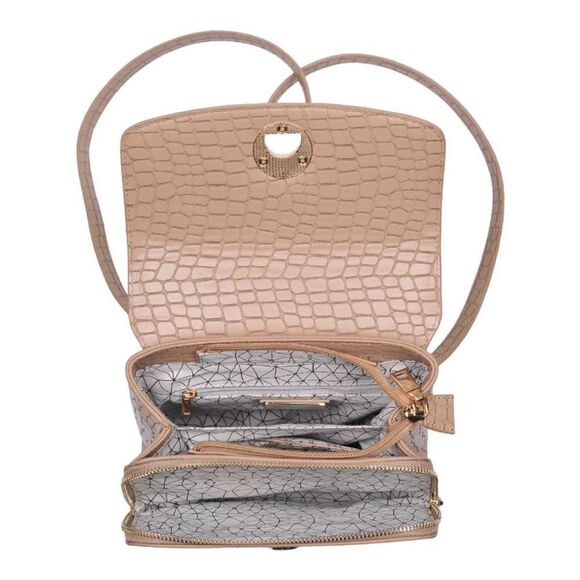 Moda Luxe Layne Backpack Nude Color Embossed - Picture 3 of 16